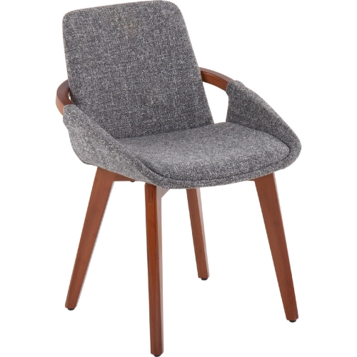 Cosmo Dining Chair in Grey Noise Fabric & Walnut Bamboo